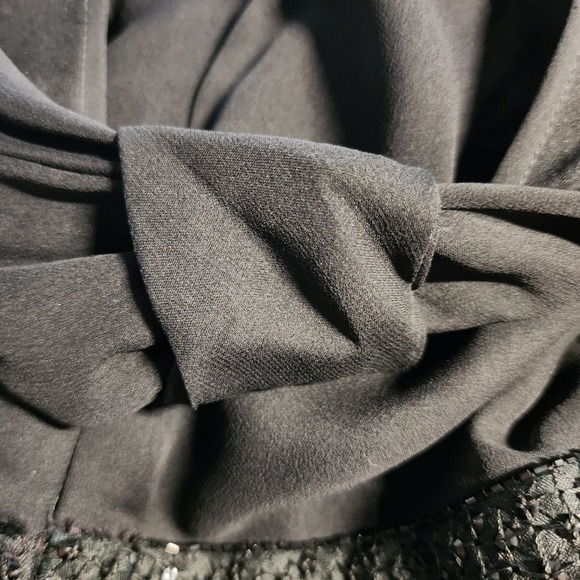 Donald Deal Black One Shoulder Beaded Waist Maxi Dress Formal Evening Gown Sz 6 - Picture 11 of 11